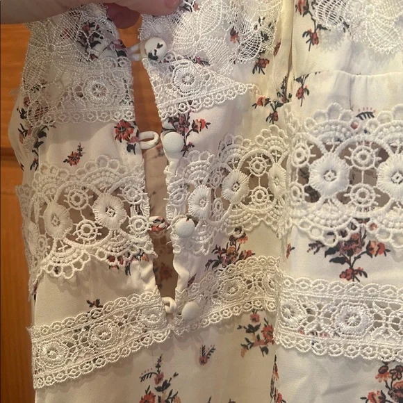 NWT Free People Cream Floral Lace Dress - Picture 6 of 14